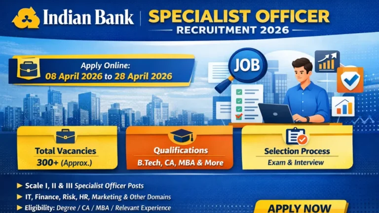 Indian Bank SO Recruitment 2026: Apply Online, Eligibility, Salary & Vacancy