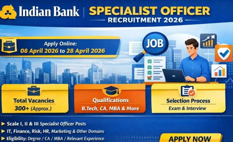 Indian Bank SO Recruitment 2026: Apply Online, Eligibility, Salary & Vacancy Details