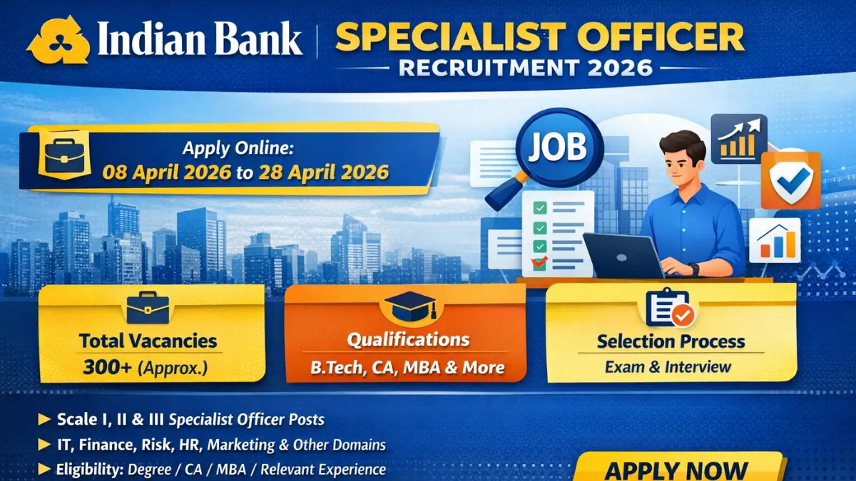 Indian Bank SO Recruitment 2026: Apply Online, Eligibility, Salary & Vacancy