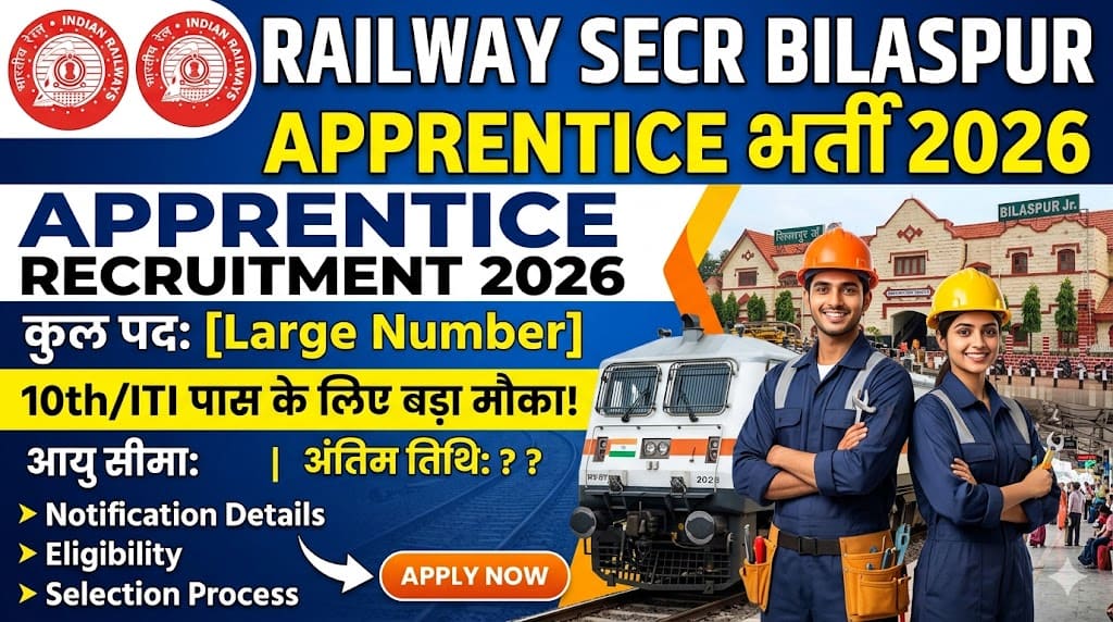 SECR Apprentice Recruitment 2026: 1191 Railway Posts, No Exam – Full Details, Eligibility & How to Apply