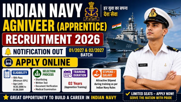 Indian Navy Agniveer Apprentice Recruitment 2026: Complete Guide to Eligibility, Selection Process, Salary, and Application Dates