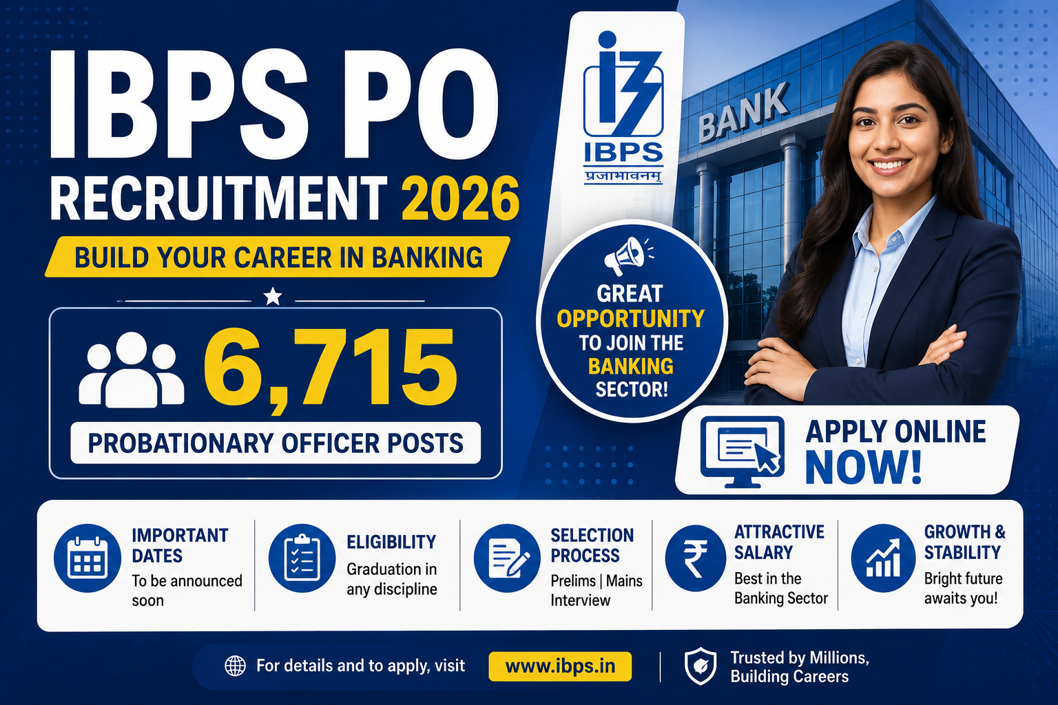IBPS PO Recruitment 2026 Apply Online for 6,715 Probationary Officer Posts
