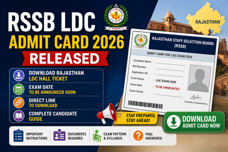 RSSB LDC Admit Card 2026 Released
